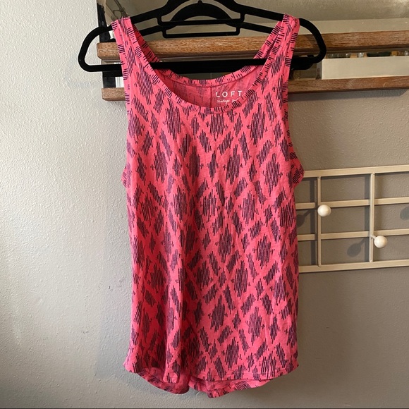 Loft Pink Patterned Vintage Soft Tank Top Large - Picture 1 of 5
